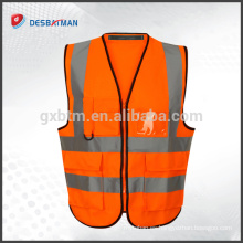 Seguridad de carretera de alta calidad 120g naranja o chaleco de seguridad reflexivo de las correas de seguridad del lugar de trabajo